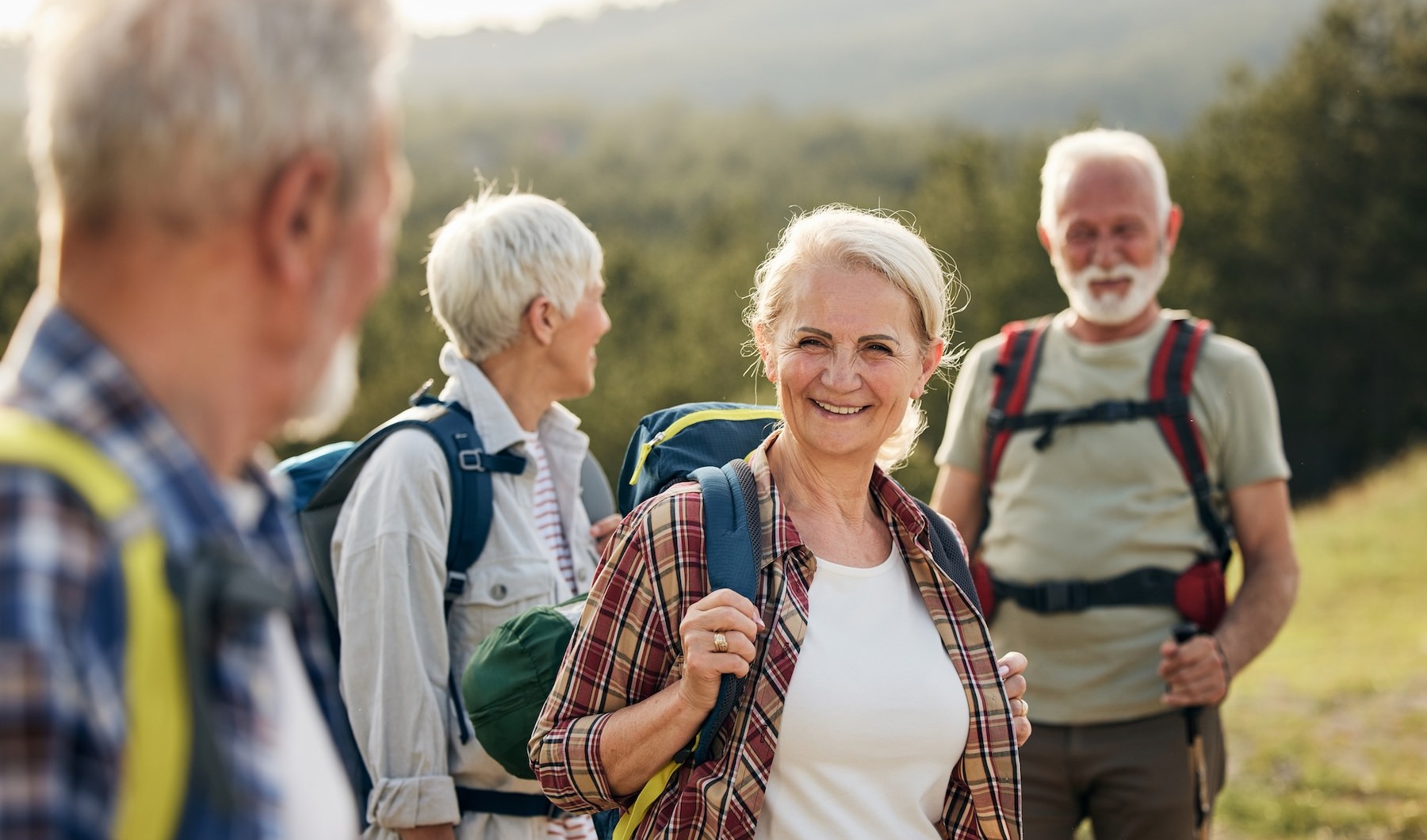 a group of people hiking