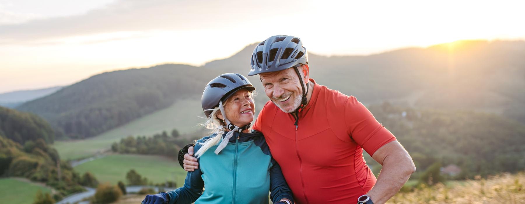 a man and woman on bicycles